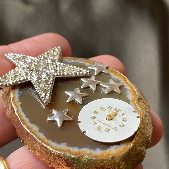 Vintage Handmade Onyx Fantasy Brooch - Picture 5 of 7